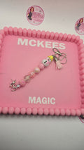 Pink snowman bag charm