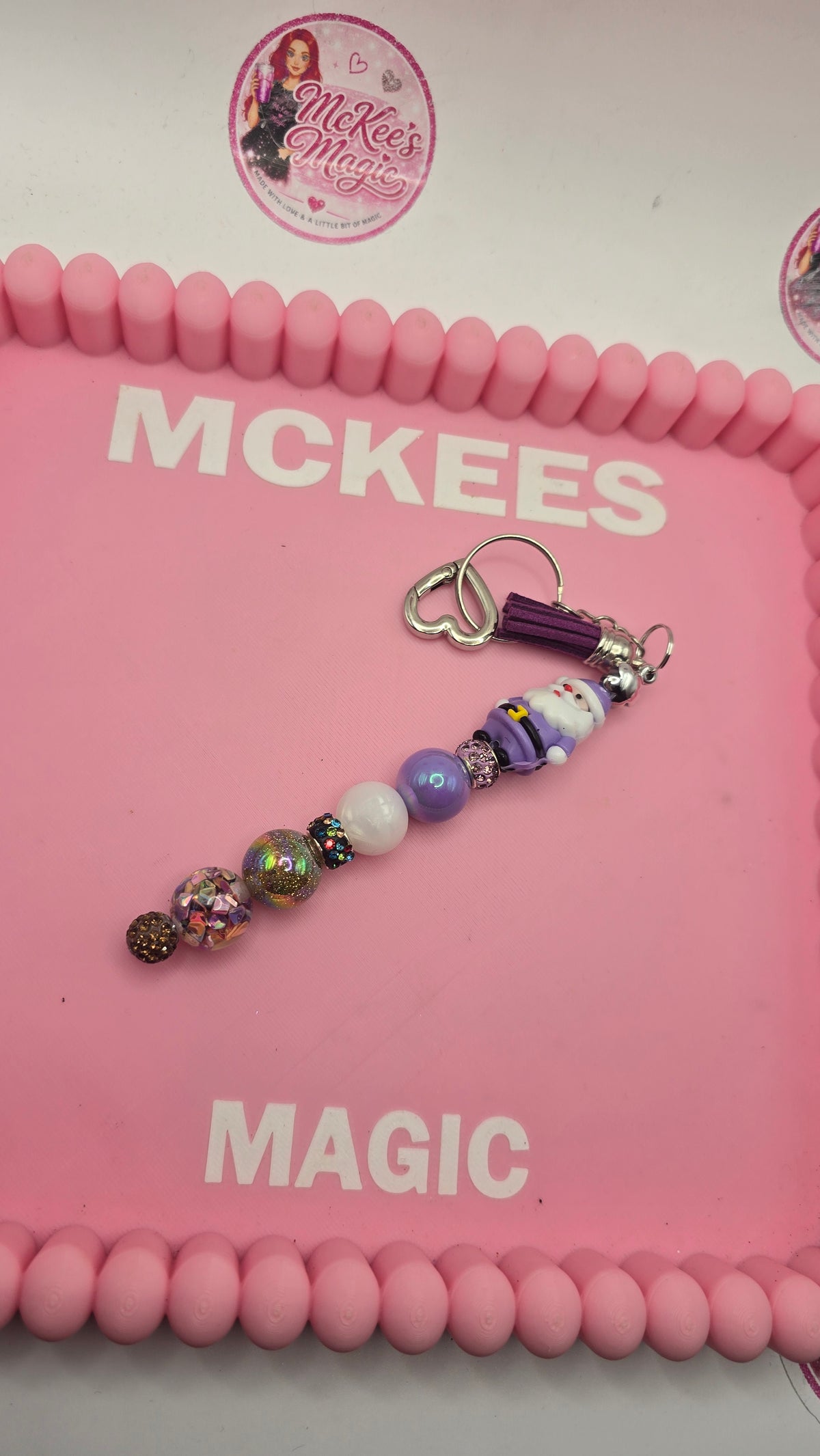Purple santa bagcharm