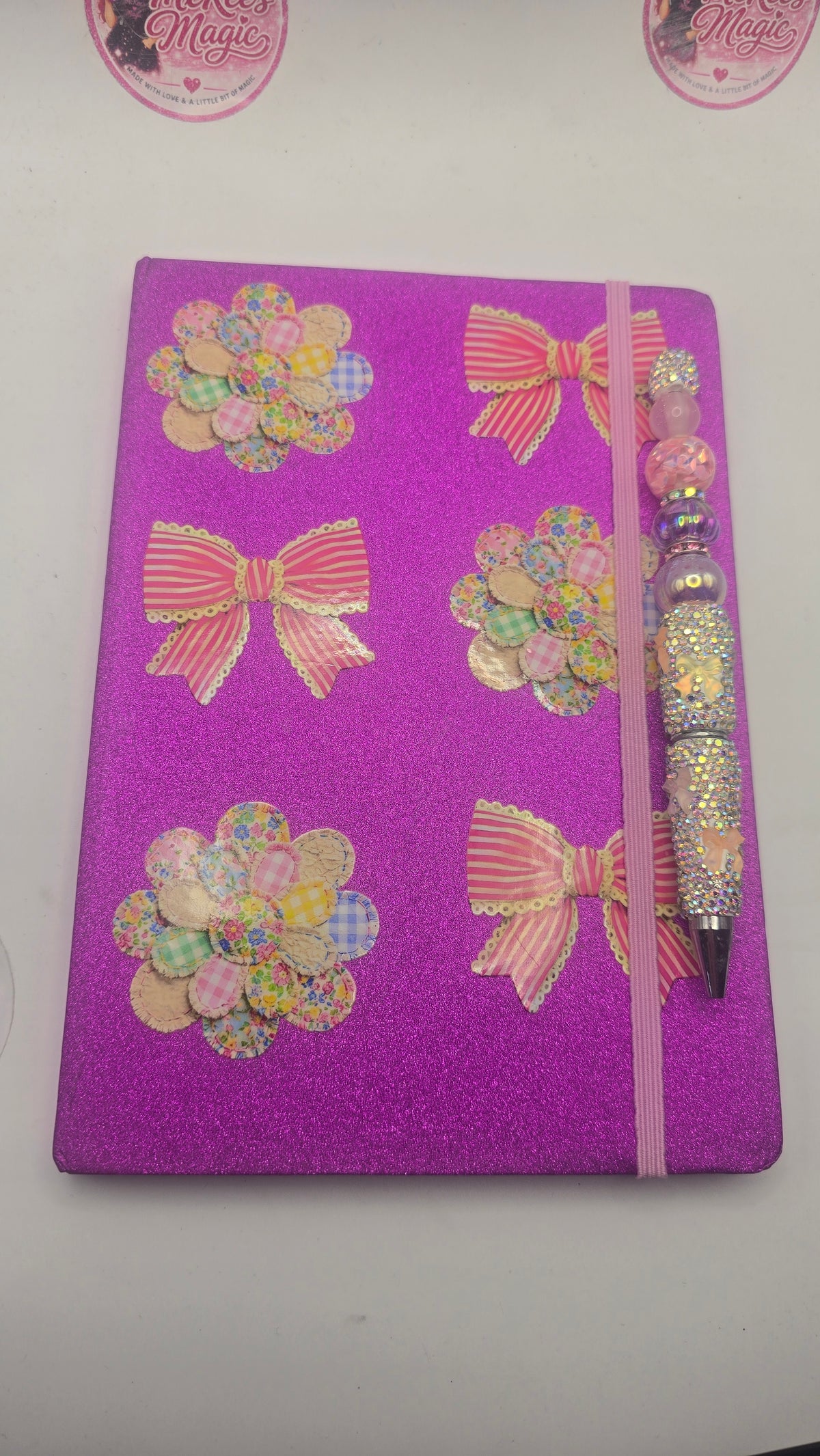 Bow Purple Book n Pen Set