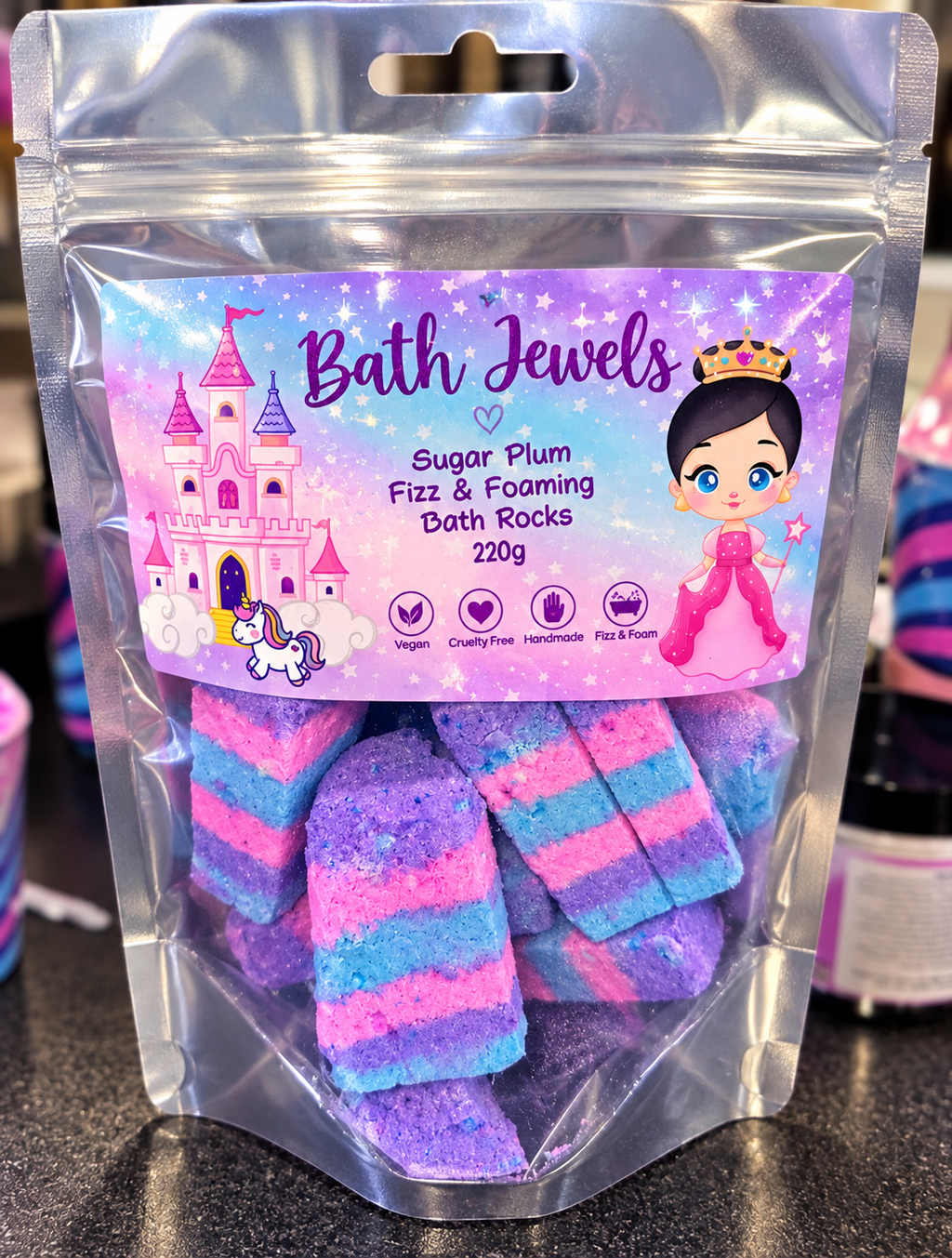Bath Jewels - Sugar Plum Fizz And Foaming Bath Rocks