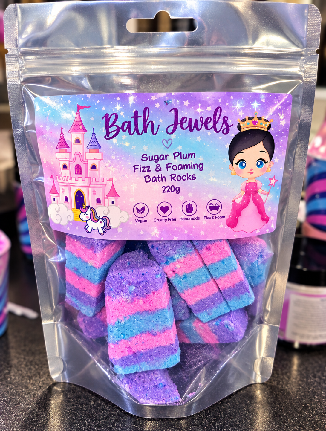 Bath Jewels - Sugar Plum Fizz And Foaming Bath Rocks